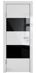 ШИ дверь DO-608 Серый глянец/стекло Черное