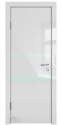 Дверь межкомнатная DO-512 Серый глянец/стекло Белое