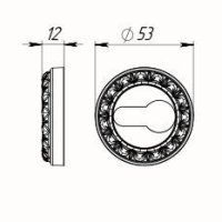 Накладка Punto (Пунто) под цилиндр ET MT OBL-20 античный черный