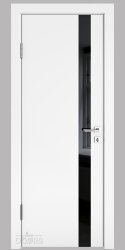 ШИ дверь DO-607 Белый бархат/стекло Черное