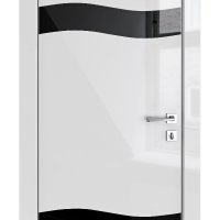 Дверь межкомнатная DO-503 Серый глянец/стекло Черное