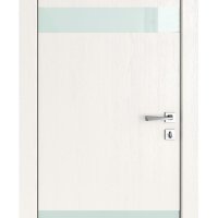 Дверь межкомнатная DO-502 Белый ясень/стекло Белое
