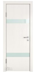 Дверь межкомнатная DO-502 Белый ясень/стекло Белое