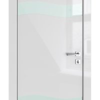 Дверь межкомнатная DO-503 Серый глянец/стекло Белое