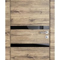 ШИ дверь DO-613 Лофт светлый/стекло Черное