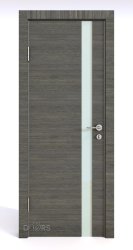 Дверь межкомнатная DO-507 Ольха темная/стекло Белое