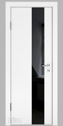 Дверь межкомнатная DO-504 Белый бархат/стекло Черное