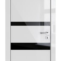 ШИ дверь DO-612 Серый глянец/стекло Черное