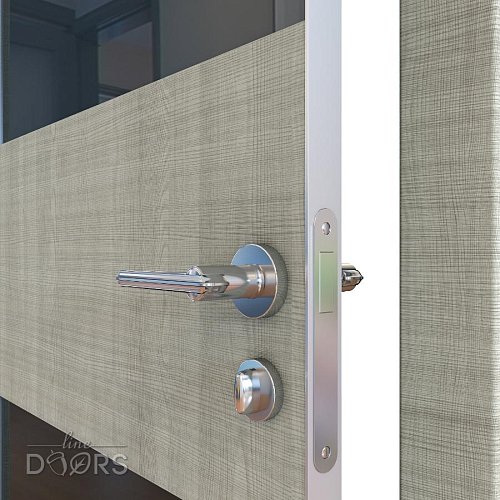 Дверь межкомнатная DO-508 Серый дуб/стекло Черное