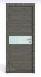 ШИ дверь DO-609 Ольха темная/стекло Белое