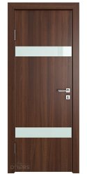ШИ дверь DO-602 Орех тисненый/стекло Белое
