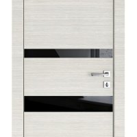 ШИ дверь DO-612 Ива светлая/стекло Черное