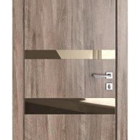 Дверь межкомнатная DO-512 Орех седой светлый/зеркало Бронза