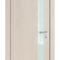 Дверь межкомнатная DO-507 Ясень капучино/стекло Белое