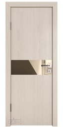 Дверь межкомнатная DO-509 Ясень капучино/зеркало Бронза