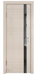Дверь межкомнатная DO-514 Ясень капучино/стекло Черное