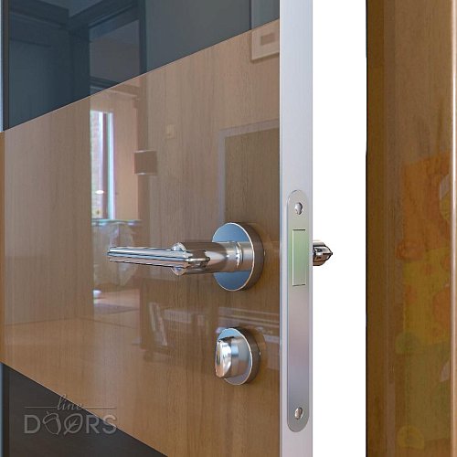 Дверь межкомнатная DO-508 Анегри темный/стекло Черное