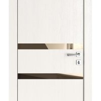 ШИ дверь DO-613 Белый ясень/зеркало Бронза