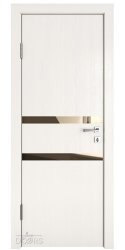 ШИ дверь DO-613 Белый ясень/зеркало Бронза