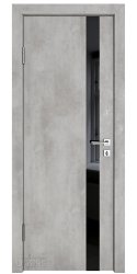 ШИ дверь DO-607 Бетон светлый/стекло Черное