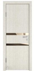 Дверь межкомнатная DO-513 Белая лиственница/зеркало Бронза