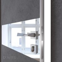 Дверь межкомнатная DO-509 Бетон темный/Зеркало