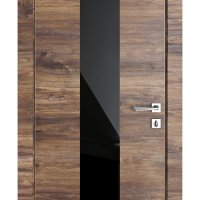 Дверь межкомнатная DO-510 Лофт темный/стекло Черное