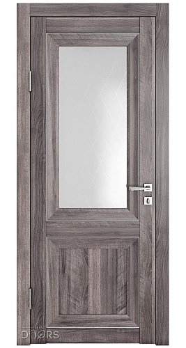 Дверь межкомнатная DO-PG2 Орех седой темный/Ромб
