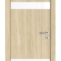ШИ дверь DO-602 Дуб светлый/стекло Белое