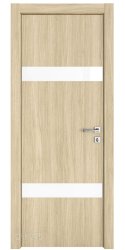 ШИ дверь DO-602 Дуб светлый/стекло Белое