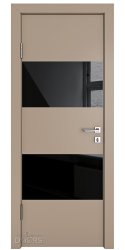 ШИ дверь DO-608 Латте софт/стекло Черное