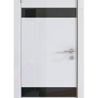 ШИ дверь DO-602 Белый глянец/стекло Черное