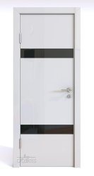 ШИ дверь DO-602 Белый глянец/стекло Черное