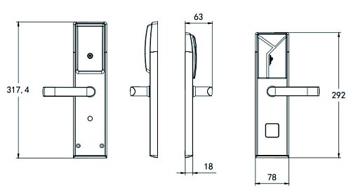 Электронный гостиничный замок HSU-9962-S