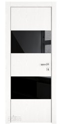 Дверь межкомнатная DO-508 Жемчуг/стекло Черное