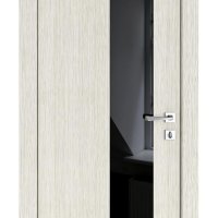 ШИ дверь DO-604 Белая лиственница/стекло Черное