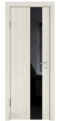 ШИ дверь DO-604 Белая лиственница/стекло Черное