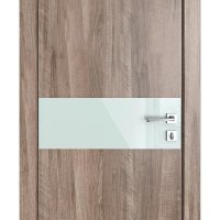 ШИ дверь DO-609 Орех седой светлый/стекло Белое