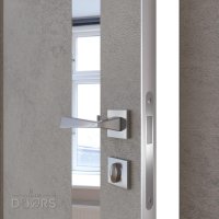 ШИ дверь DO-607 Бетон светлый/Зеркало