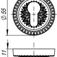 Накладка Armadillo (Армадилло) под цилиндр ET.R.CL55 (ET/CL) GOLD-24 золото 24К
