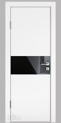ШИ дверь DO-601 Белый бархат/стекло Черное