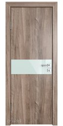 Дверь межкомнатная DO-509 Орех седой светлый/стекло Белое