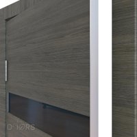 Дверь межкомнатная DO-502 Ольха темная/стекло Черное