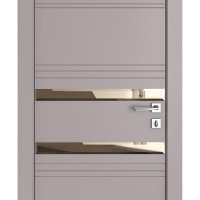 Дверь межкомнатная DO-515 Серый бархат/зеркало Бронза