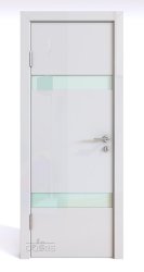 Дверь межкомнатная DO-502 Белый глянец/стекло Белое