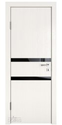 ШИ дверь DO-613 Белый ясень/стекло Черное