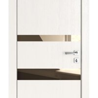 Дверь межкомнатная DO-512 Белый ясень/зеркало Бронза