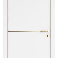 ШИ дверь DG-622 Белый бархат/молдинг золотой