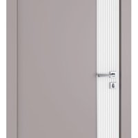 Дверь межкомнатная DG-523 Серый бархат/молдинг Хром