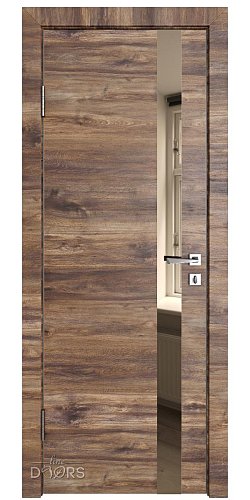 Дверь межкомнатная DO-507 Лофт темный/зеркало Бронза